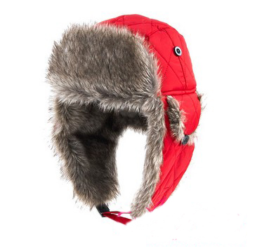 红色冬季御寒雷锋帽