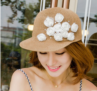 帽饰店花朵装饰夏季帽子