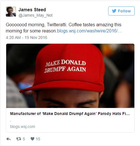 嘲笑特朗普的政治纪念品帽子