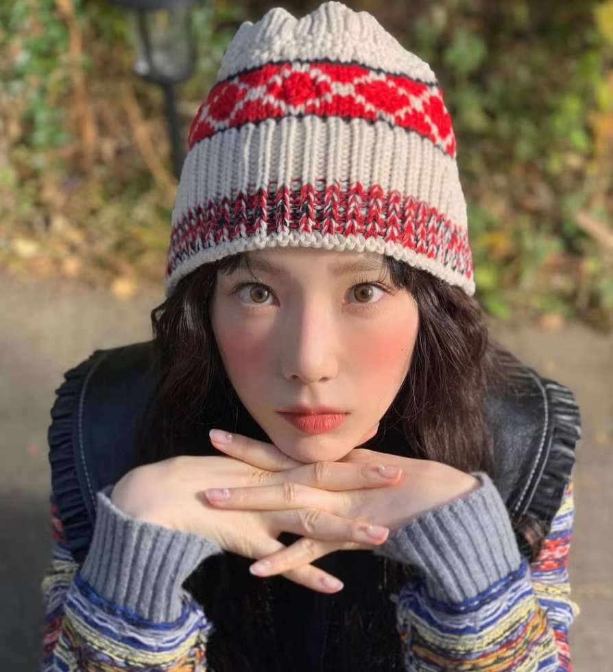 针织帽佩戴图片