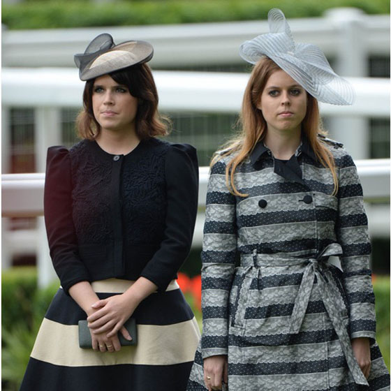英国碧翠丝公主(PrincessBeatrice)和欧吉妮公主(PrincessEugenie)亮相2013英国皇家爱斯科赛马会